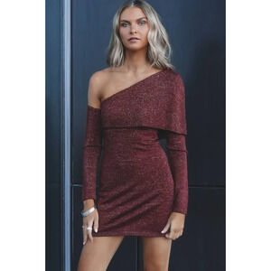 NWT MINKPINK ZARIA MINI BODYCON DRESS IN SPARKLING WINE SMALL MSRP $140